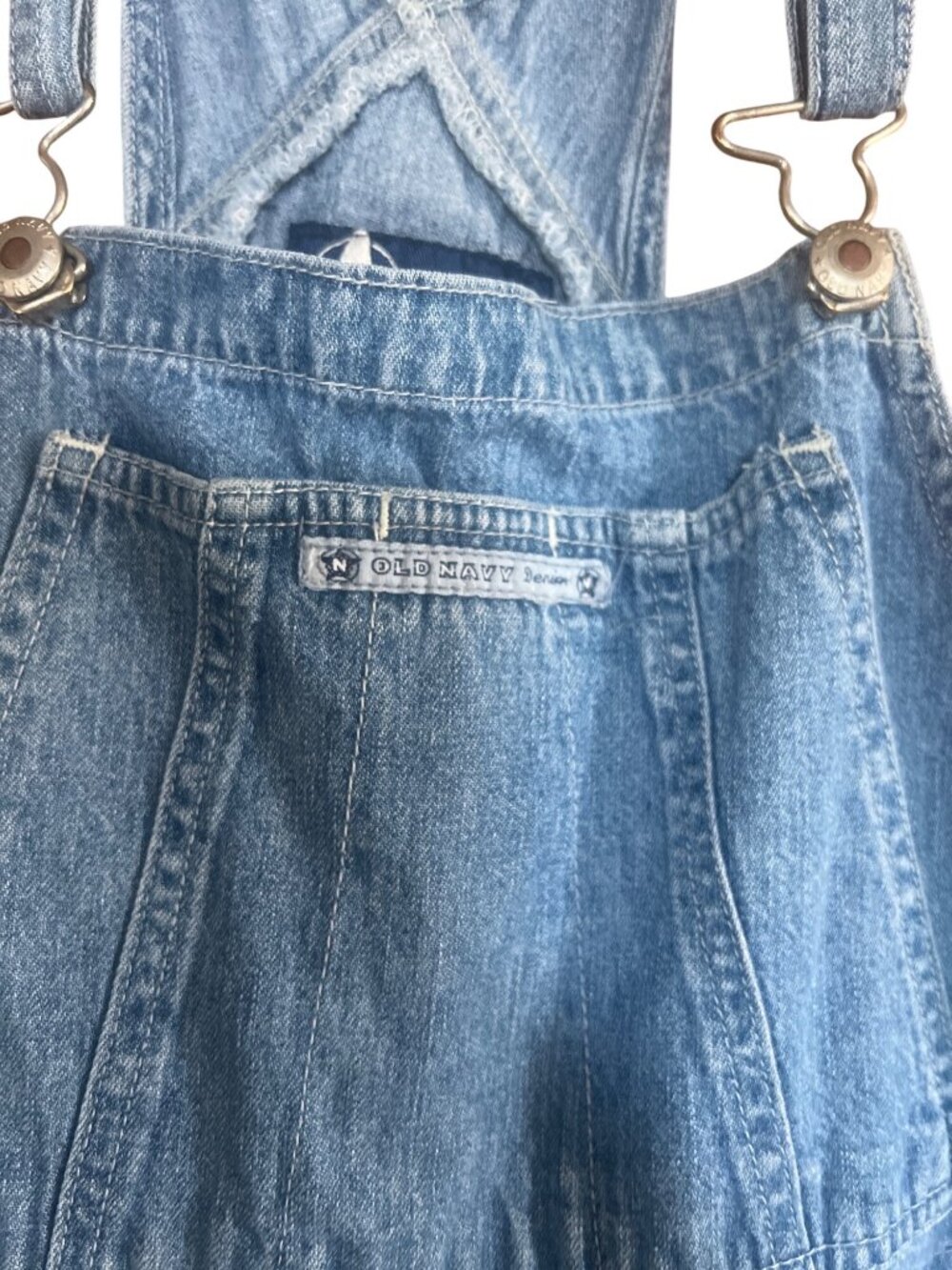 Old Navy Denim Overalls Medium Blue Cotton Vintage Workwear Style VTG 90's Y2K - Picture 8 of 8